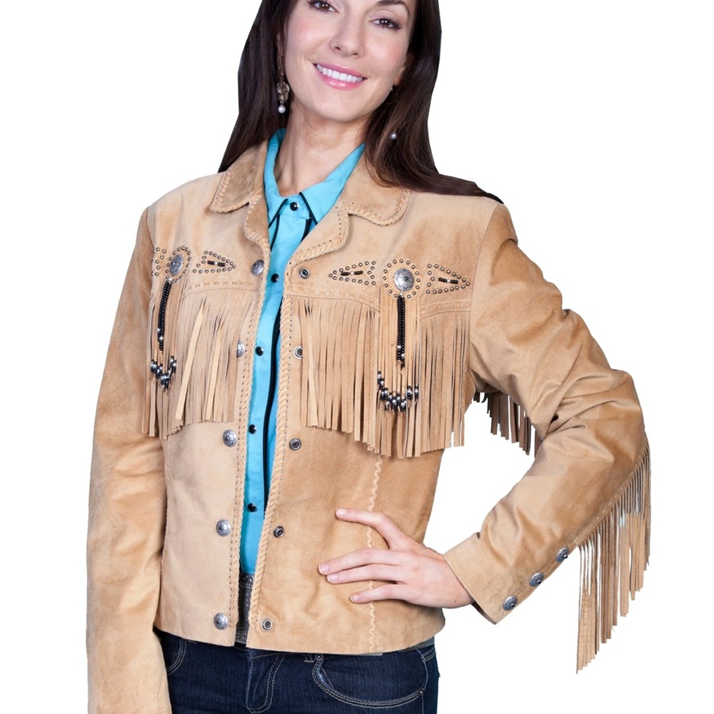Scully Women's Boar Suede & Beaded Fringe Jacket size Small (NEW)